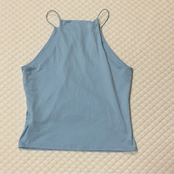 Gaze Blue Fitted Crop Camisole - Picture 1 of 3